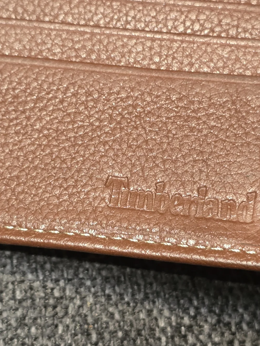 Timberland Chestnut Brown Pebbled Leather Men's Wallet